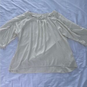 Anthropologie Maeve Cream Blouse with Flowing Sleeves